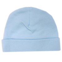 BH3: Baby Plain Sky Cotton Hat (Newborn) Made in UK